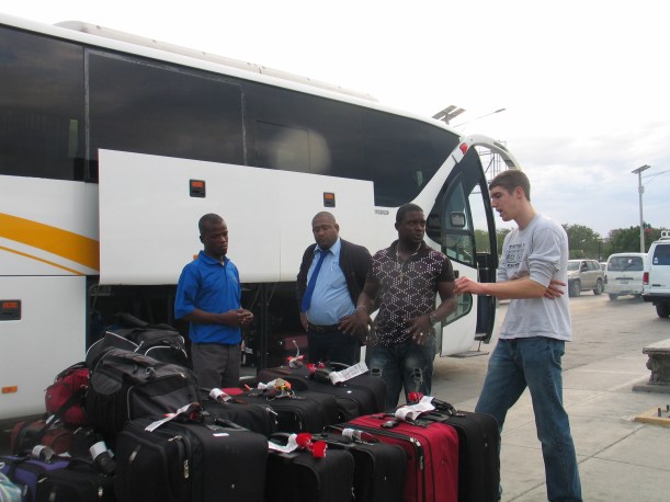 Our luggage filled almost half of the bus storage space. It was embarrassing to stand next to that pile in full view of the entire city!