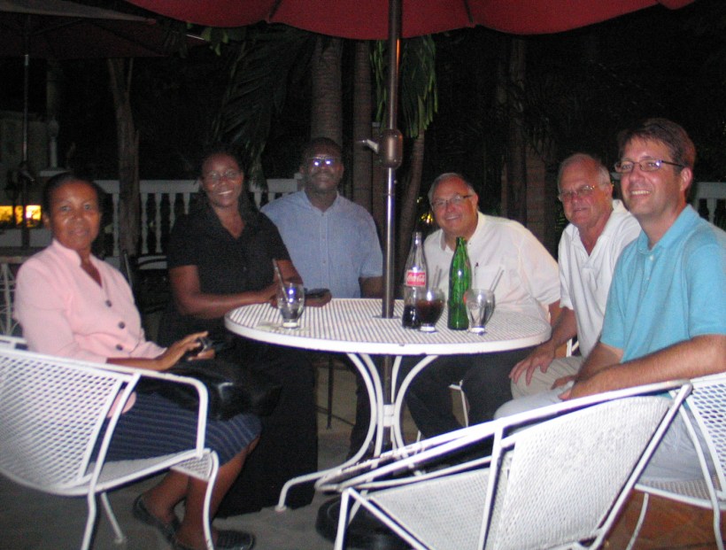 In October we had the opportunity to meet both directors of the child sponsorship organizations we will be serving, left to right, Marie Lucie (MEBSH) and Adline and husband Lumenes (HCH). The other two gentlemen are Tom Neuenschwander, our director in the U.S., and Tim Butikofer, A.C. World Relief board.