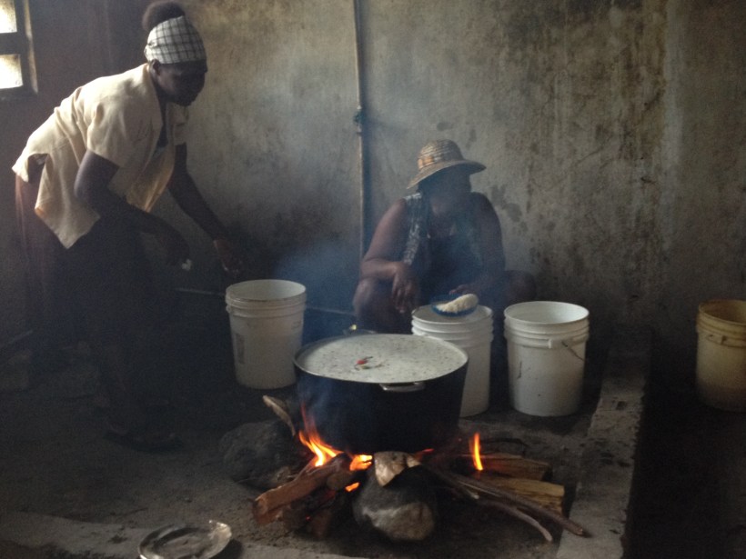 An expertly managed fire, float some hot peppers in there for flavor and it soon smells great!