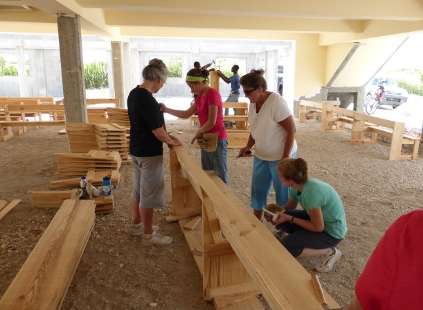 The stacks of benches grew quickly!