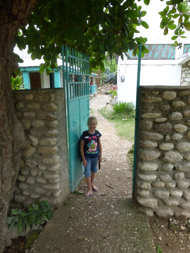 The front gate to the street -- a very busy area at times!