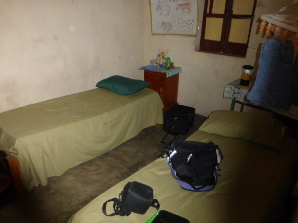 One of the bedrooms where the kids slept. The windows were kept closed all the time and it was usually dark and hot!