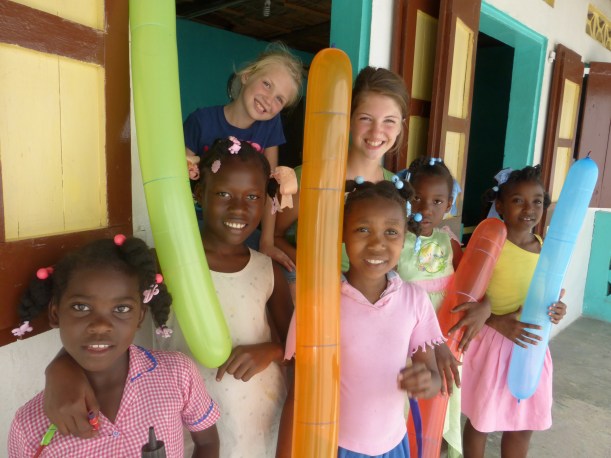 Balloons were always a favorite way to interact with the kids.