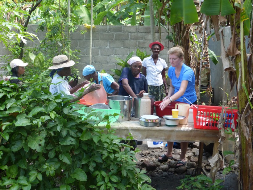 There are no automatic dishwashers in Haiti. This is something we are still getting used to!