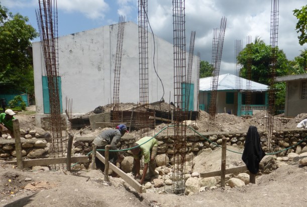 The entire foundation for the church addition was completed by the time we left.