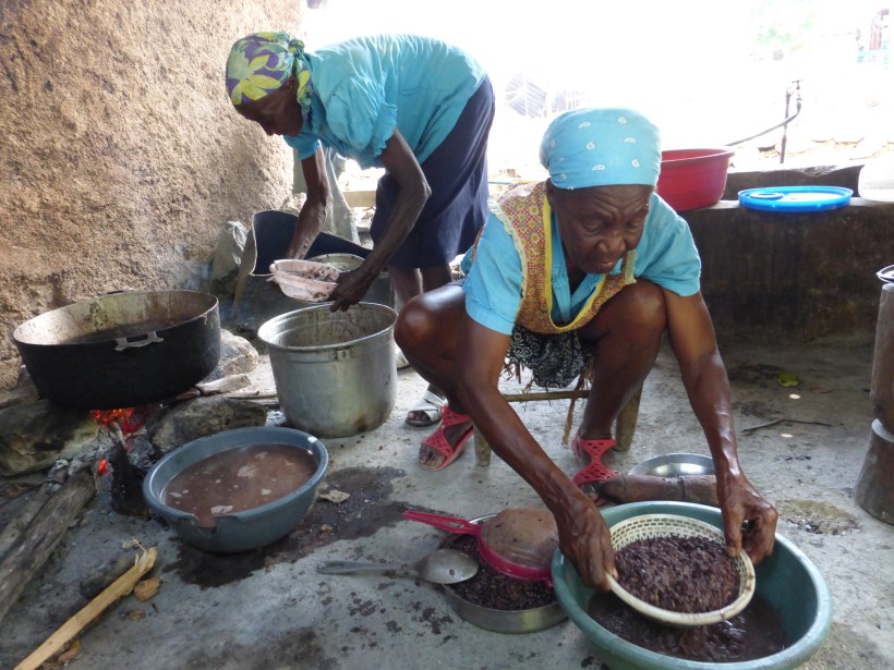 Haitians do a lot of food preparation by squatting. We like our countertops!