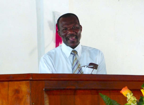 The Pastor had no microphone so were glad to be near the front!