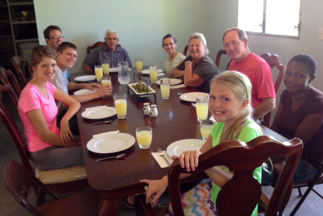 Our first meal in our nearly ready home when Marvin & Nancy Dotterer and John & Kristie Zeller came to visit!