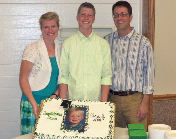Celebrating with Grant at his graduation party!