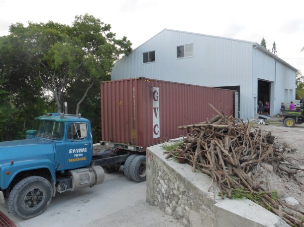 The sea container is driven across Haiti after being shipped from Miami to Port-au-Prince.