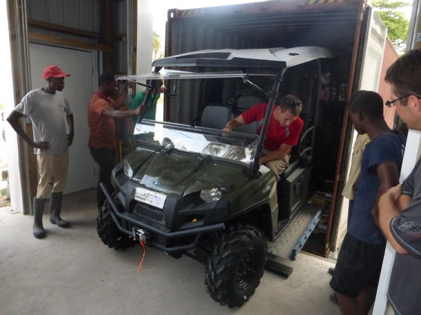 Here is Brent carefully driving it down a ramp!