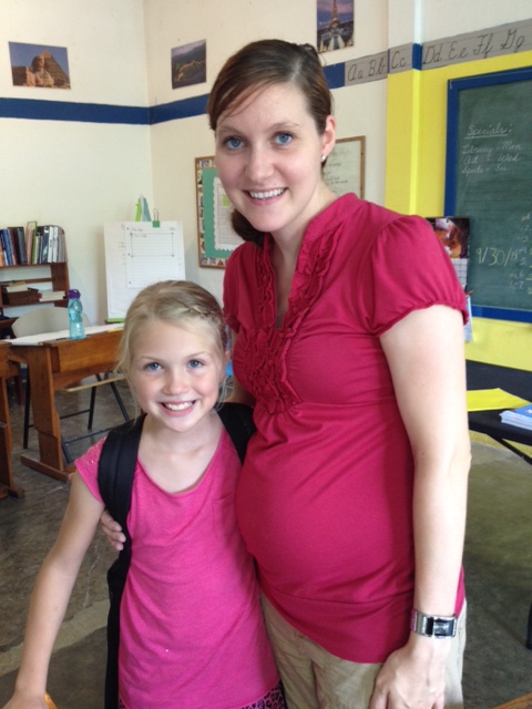 Mrs. Leger is definitely going to need a substitute teacher in a few months! The class is sharing in the excitement of Robenson-n and Renee's first child!