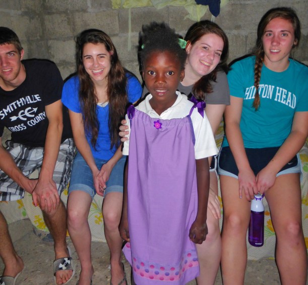 Sharing a pillowcase dress with one thrilled little girl!