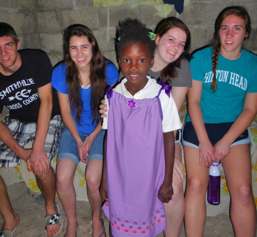 Sharing a pillowcase dress with one thrilled little girl!