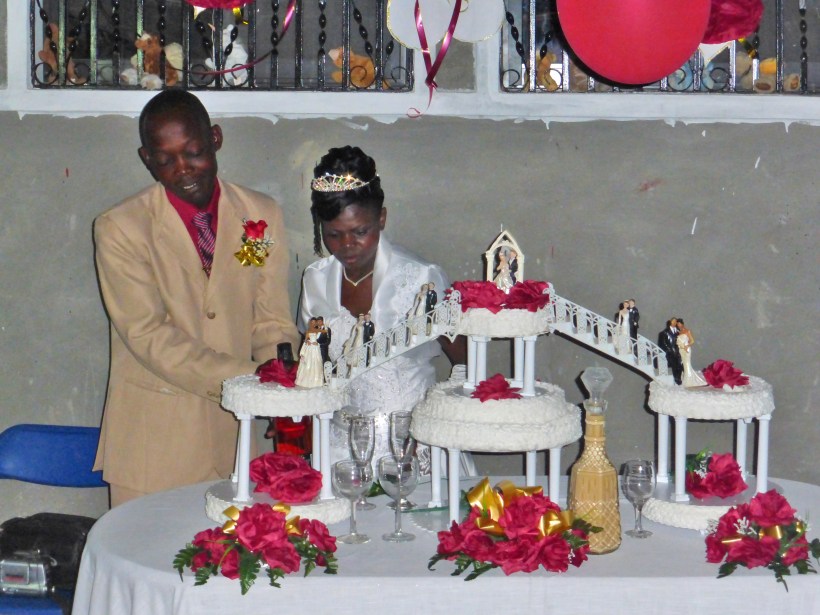 The happy couple at their reception.