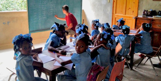 Real life teaching experiences are enhancing book (his online classes require books!) learning.