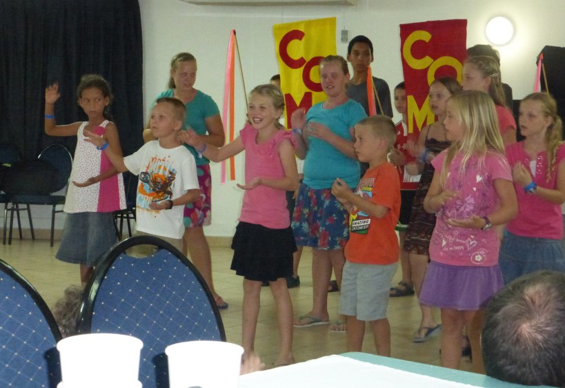 The kids presented a short program at the conclusion of their Bible School.