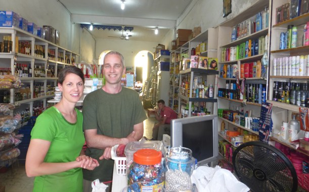 Checking out our shopping spots in Cayes!