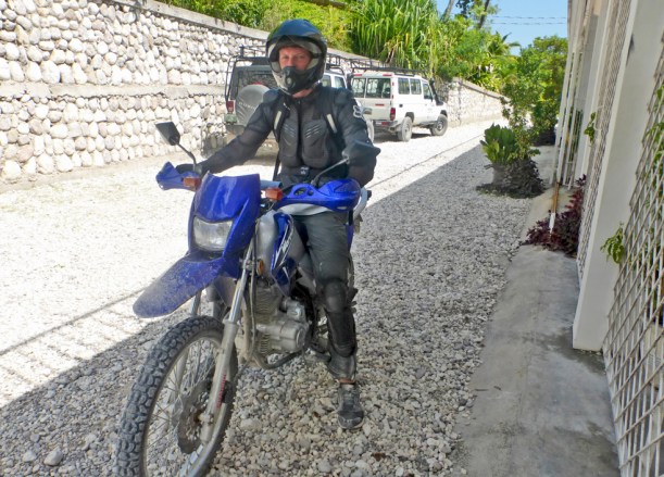 Grant all outfitted up and ready for a bike ride, the perfect stress-reliever for school!