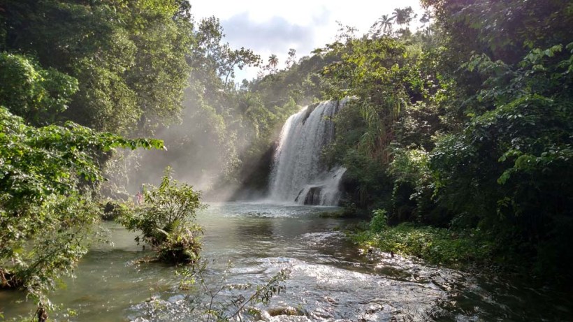 Maturin Falls, one of our favorite places in Haiti! The kids will climb up and jump from that ledge in the middle.