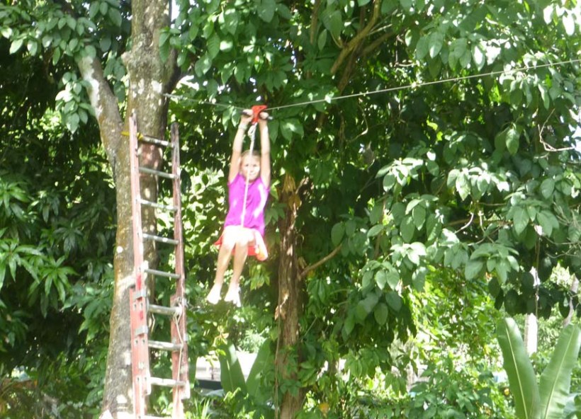 Everyone had to try the zip line!