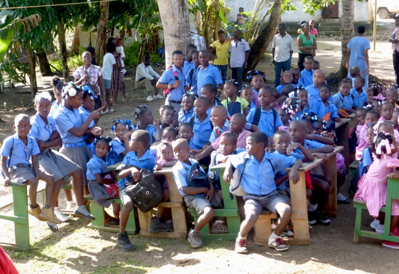 Several mornings the entire school was waiting (they didn't stay seated for long)!