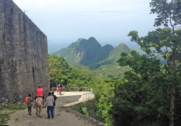 The horse waited for the return trip back down!