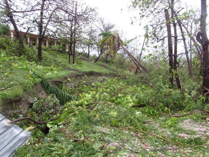 The main road out in front of child care!