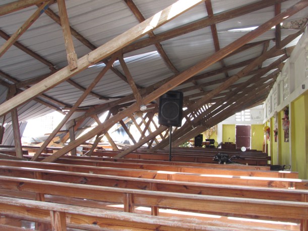 The church roof came in!