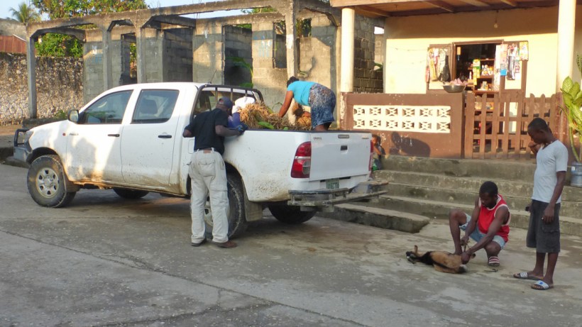 We are going out on the road again to visit some new schools. This is truck we take...always a full load on the way back...including livestock!
