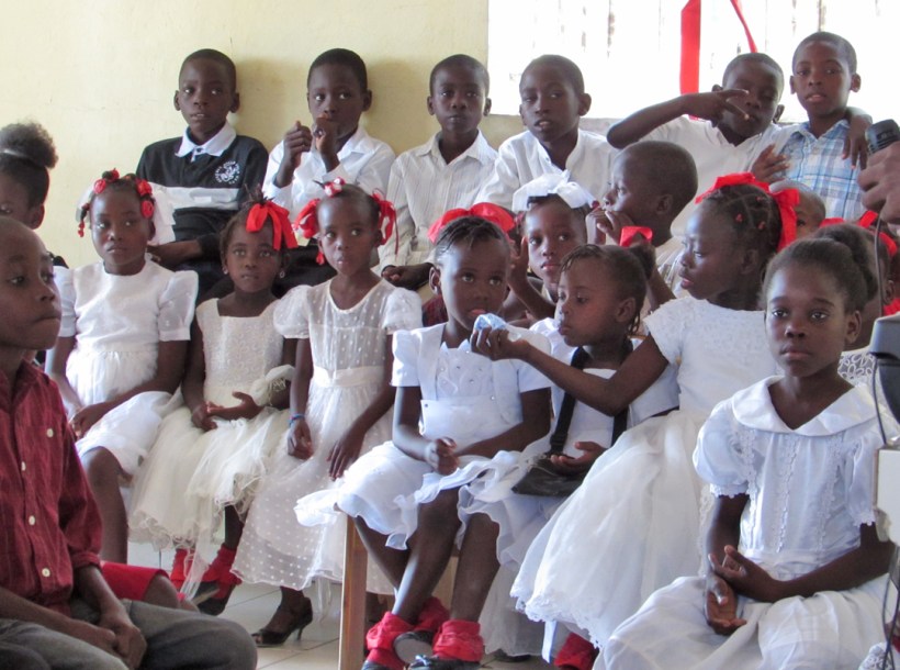 The kids participated for hours to get lunch and a present at the end!