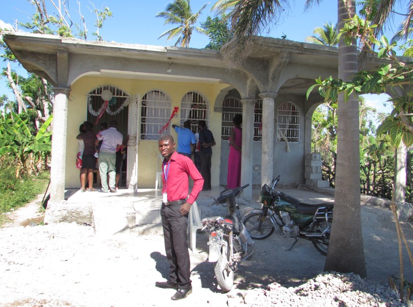 Arriving at the Christmas party for David Brown's weekly Bible school class. This is the house where he will live with 12 kids soon!