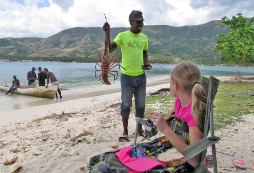 One of the biggest lobsters we had ever seen alive!